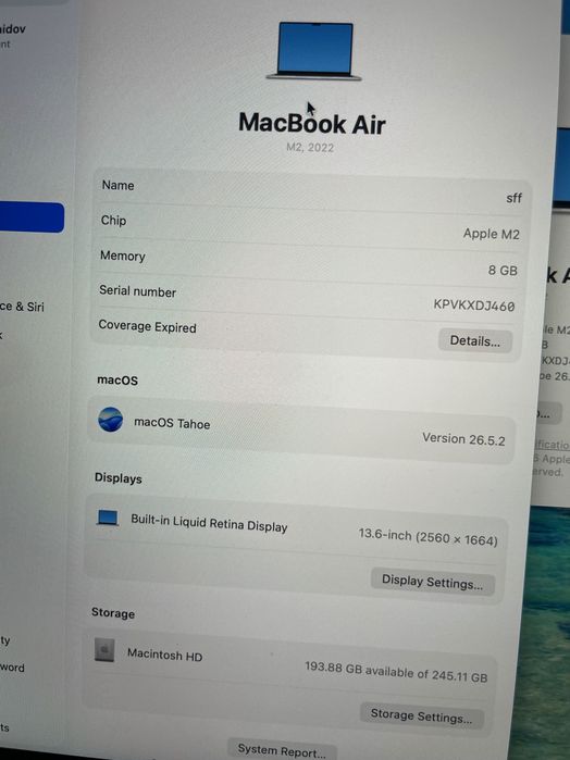 MacBook Air 13 8/256