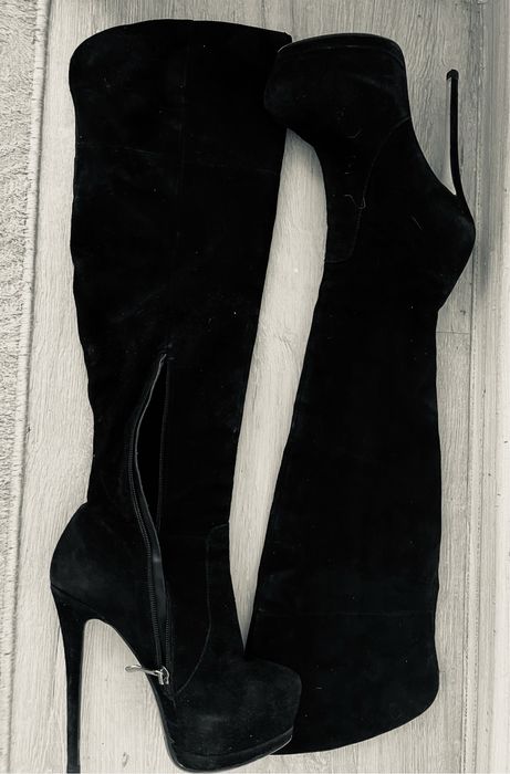 Ботфорты замшевые