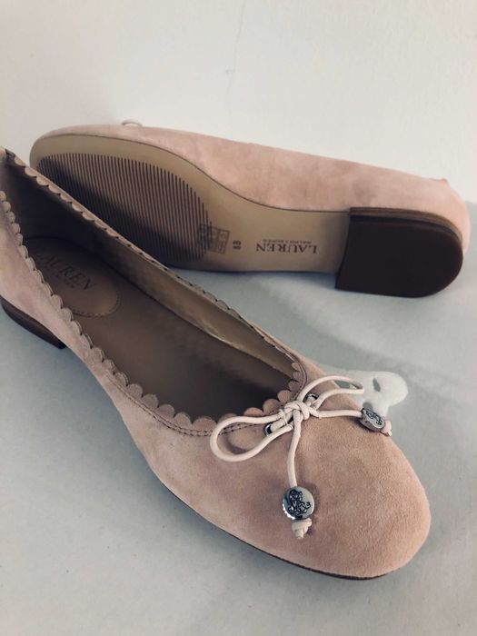 Balerini Lauren Polo Ralph Masura 38,5 aproape noi Piele Roz Pudra