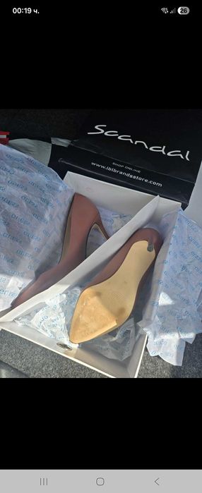 Обувки на ток guess 37 естествена кожа кафяви