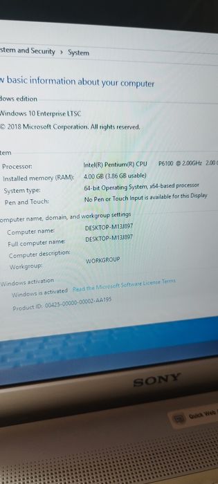 Laptop Sony Vaio 15,6"