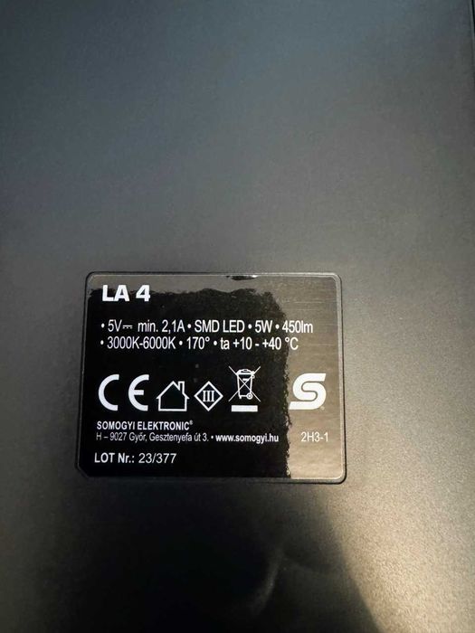 Lampa de birou cu LED HOME LA 4, 5W, 450lm, negru