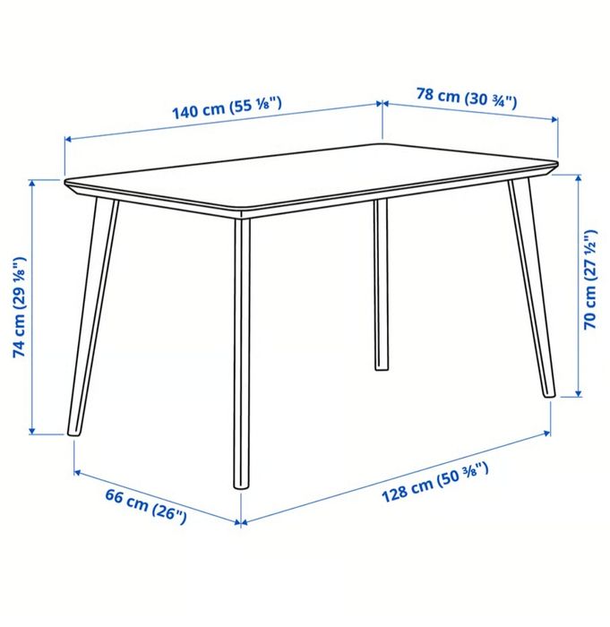 masa ikea furnir frasin 4 pers