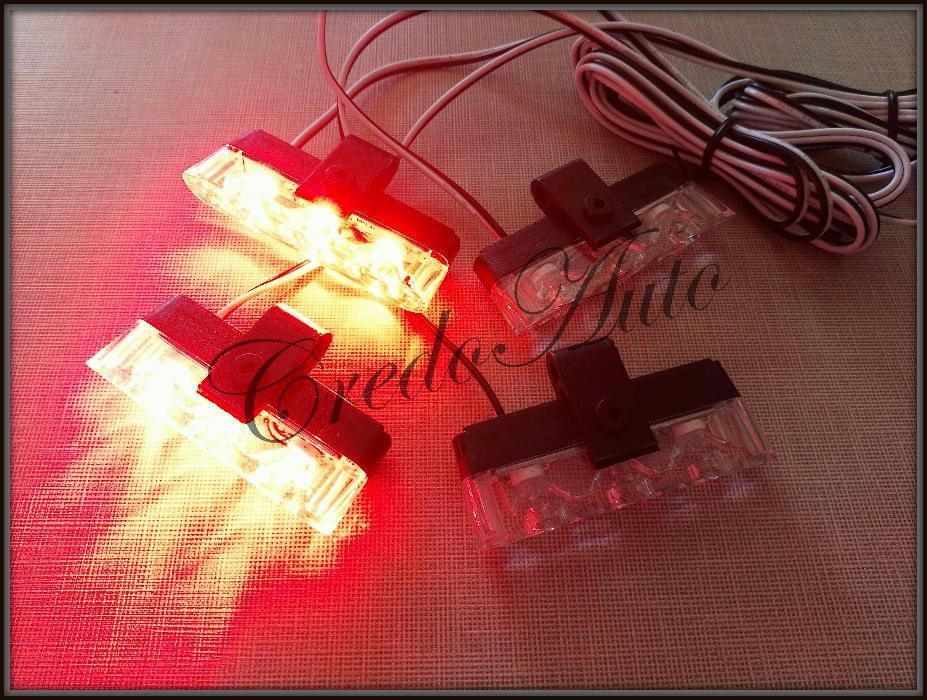 НОВО!LED Сигнален блиц за решетка!!син/червен+дистанционно!