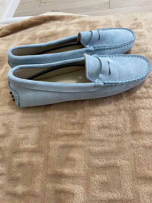 Обувь Мокасины голубого цвета