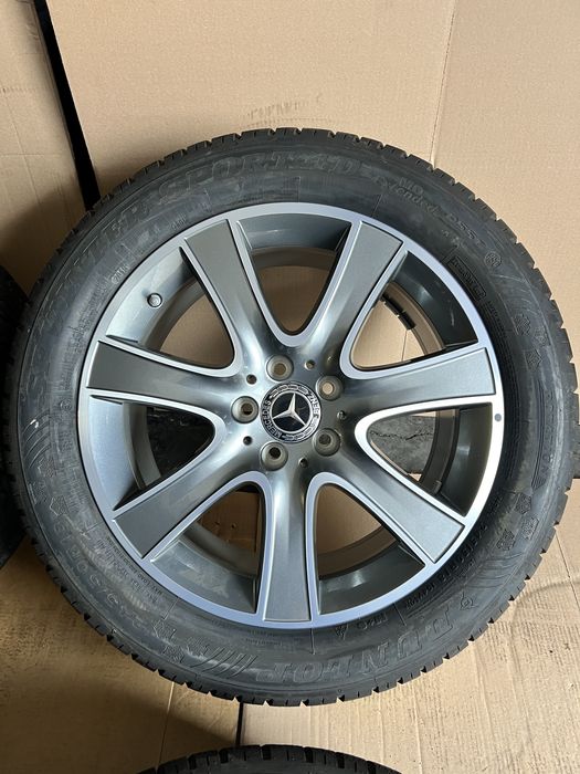 Jante NOI originale Mercedes S classe 18 inch’ + anvelope iarna nefolosite  245/50/18 , Dunlop , 8 mm !