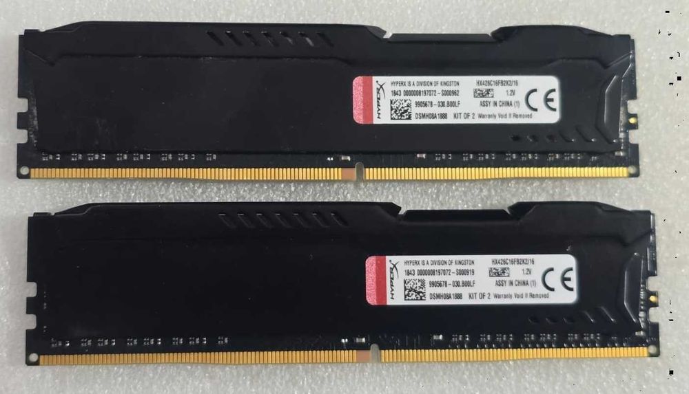 Kit Memorie RAM Kingston HyperX Fury Black 16GB (2x8GB) DDR4 2666MHz CL16 1.2V DIMM HX426C16FB2K2/16