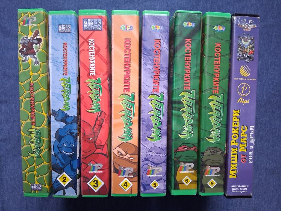 Колекция Видеокасети Супермен  VHS Костенурките Нинджа Миши Рокери от
