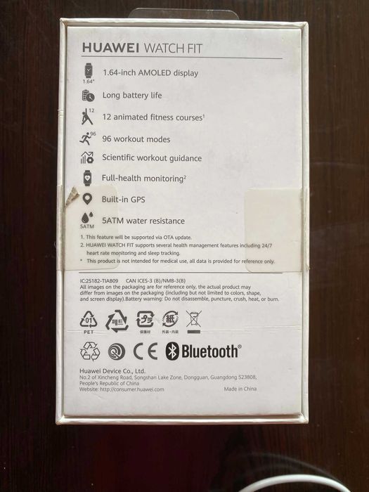 Часовник HUAWEI watch fit black / черен