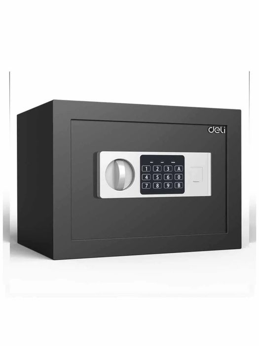 Сейф, 250х350х250, 92620 Deli, электронный ключ + ключ, черный, 13 кг