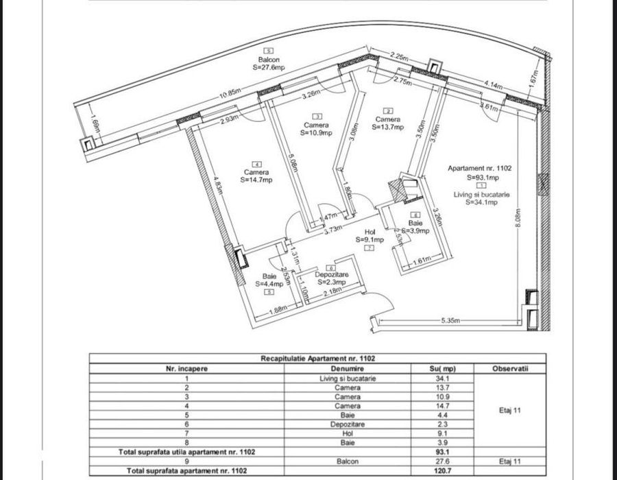 Comision 0 % - Apartament 4 camere, 93,1 mp si terasa de 27,6 mp ,zon