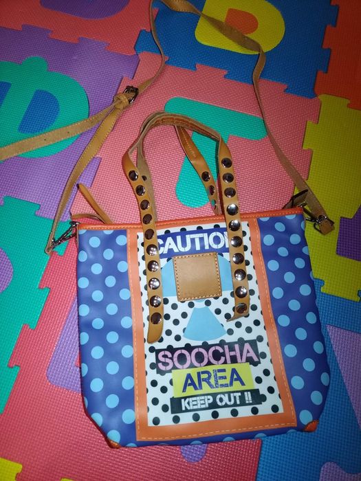 Страхотна цветна кожена чанта