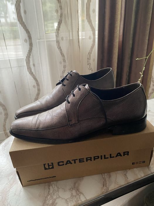 Pantofi barbati gri sidef din piele marimea 40