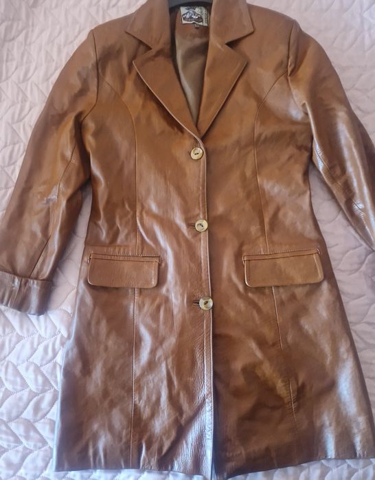 Кафяво яке-сако,естествена кожа