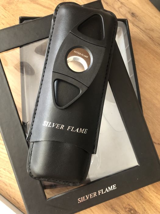 Нож и калъф за пури - Silver Flame