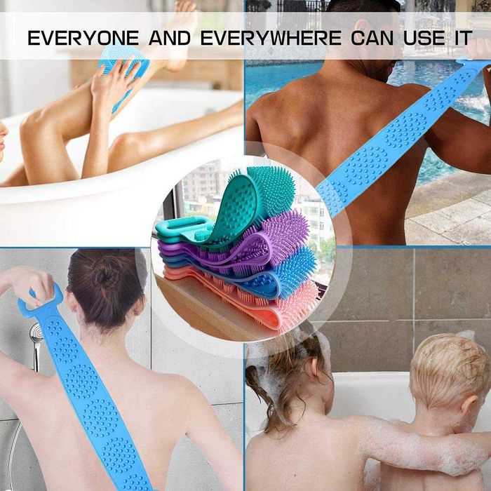 Силиконов масажор за баня- Скръбър за почистване и масаж на гръб