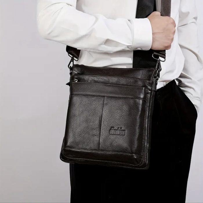 Мъжка творческа чанта (торба) за през рамо /Естест. кожа -20% Промоция