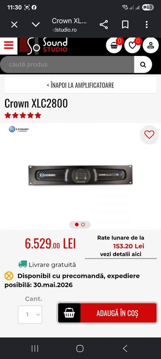Statie putere amplificator Crown XLC2800
