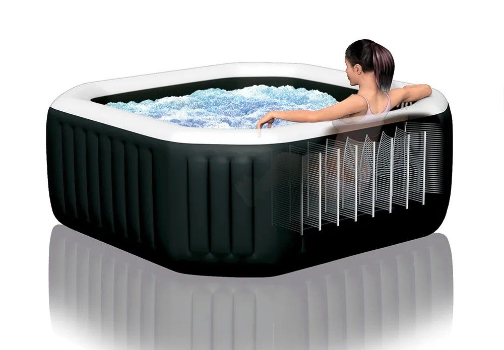 Надуваемо джакузи Intex PureSpa Bubble Deluxe, 4 места, 120 въздушни с