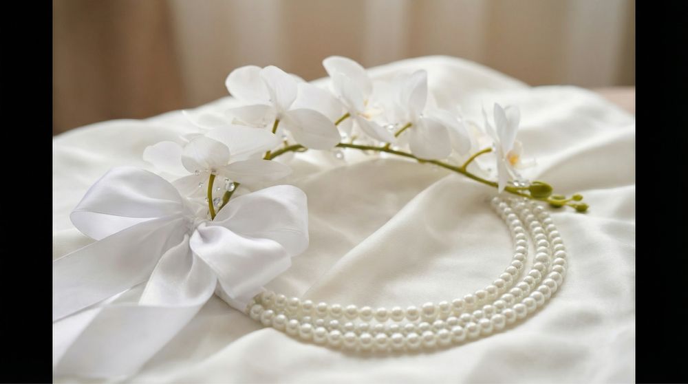 Сватбен букет с перли