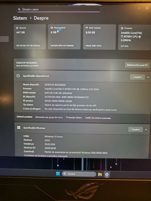 Laptop ASUS  ROG  Gaming