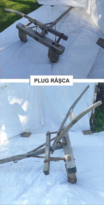 Pluguri vechi din lemn si fier + Sanie din lemn functionala