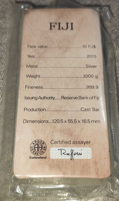 Сребърно кюлче 1кг. Инвестиционно сребро.