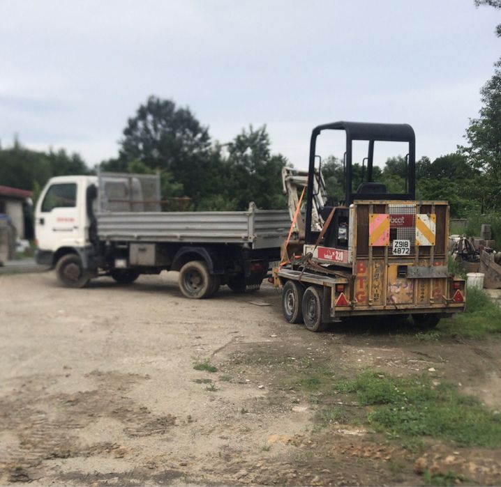 Remorca transport utilaje , miniexcavator si bascula.