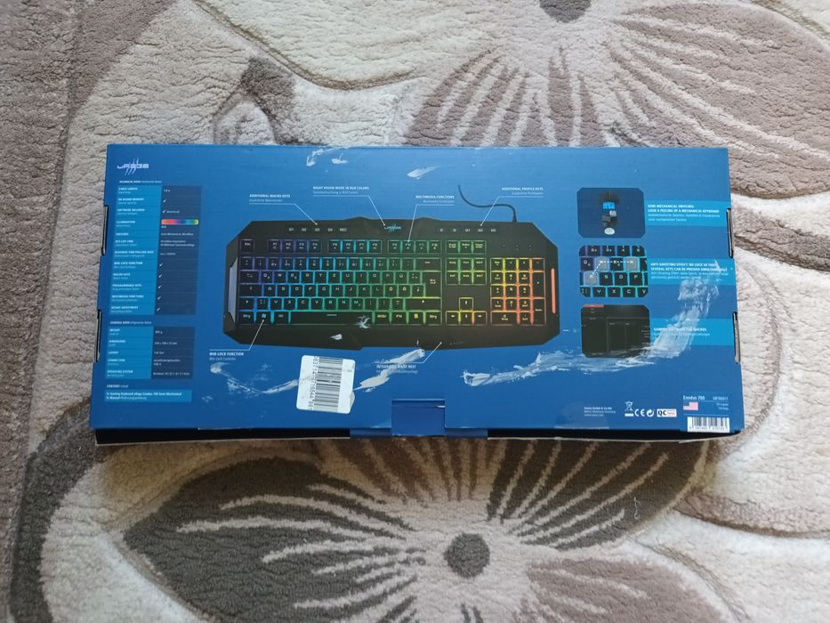 Геймърска клавиатура Hama uRage Exodus 700 – RGB, полумеханична