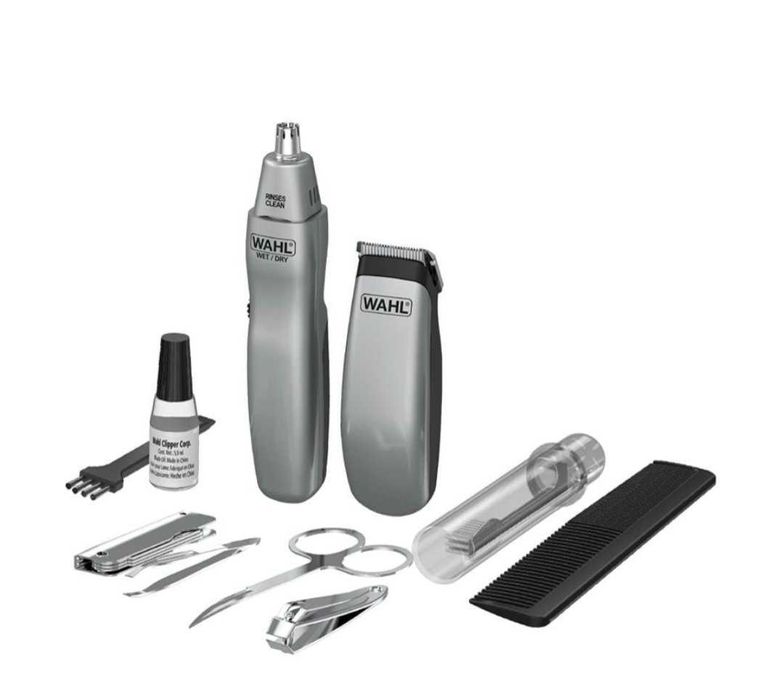 Комплект за поддръжка WAHL Travel Kit, Тример, Машинка за подстригване, Пила, Нокторезачка, Сив