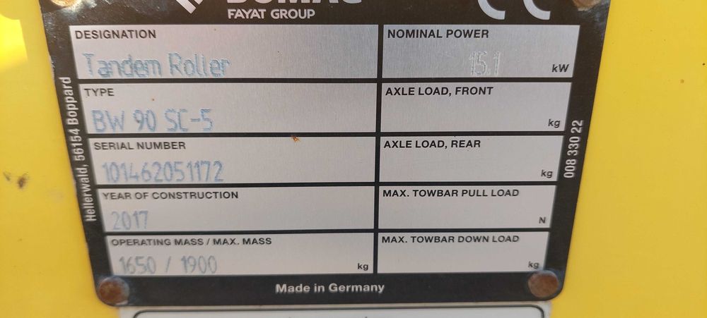 Bomag BW 90  , 2018 , 760 ora