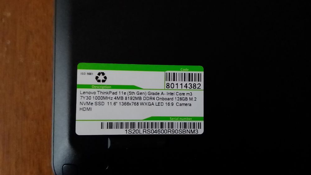 Lenovo ThinkPad 11e (5th Gen) m3 7Y30 8рам 128ssd