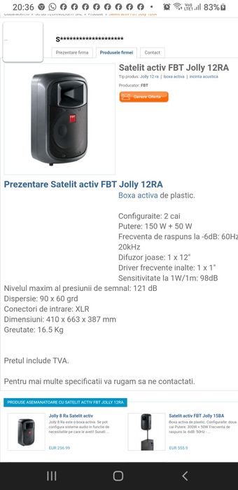 Boxe active FBT Jolly 12Ra