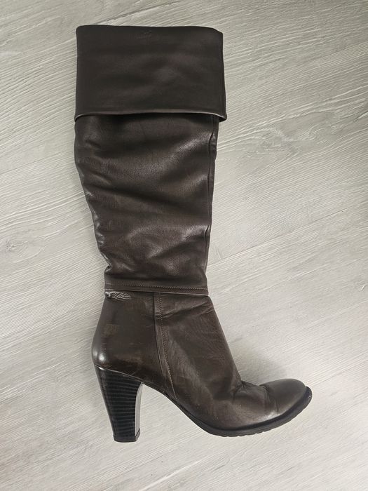 Кафяви високи кожени ботуши Gianni, 39