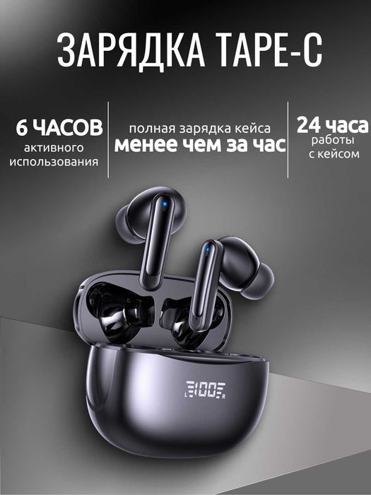 Беспроводные наушники для iPhone и Android, bluetooth, сенсорные