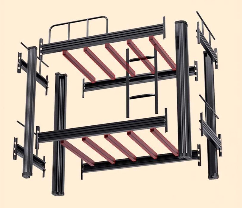 Metall ikki qavatli karavot yotoqxona va maktab uchun