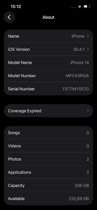 iPhone 14 Midnight 256GB - Full Box - Liber rețea