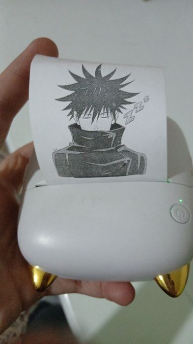 Мини принтер с чёрно белой печатью.