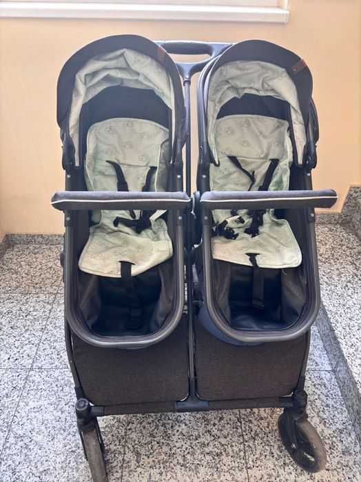 Chipolino Duo Smart Mint детска количка за близнаци/ Добро състояние