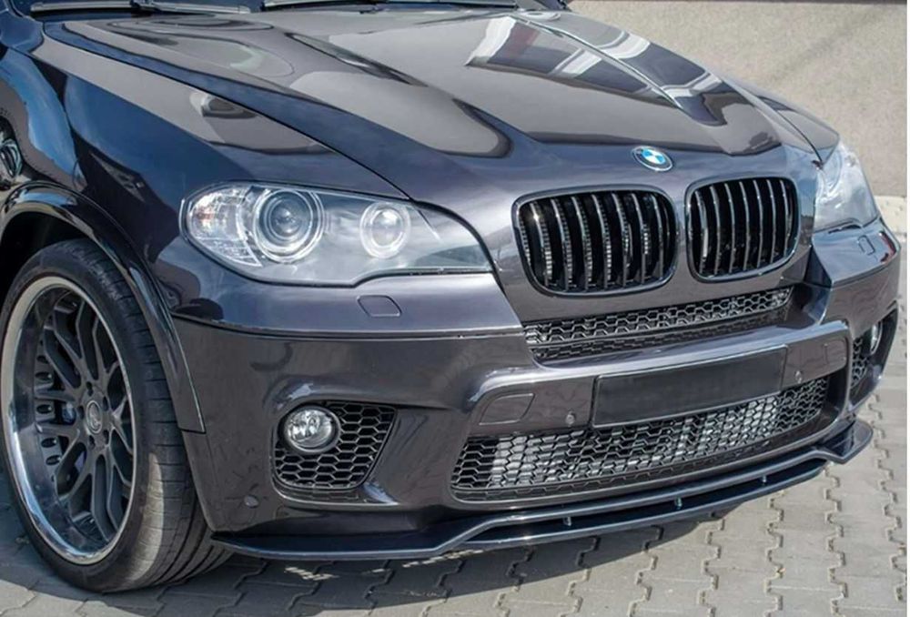 Преден лип спойлер за бмв х5 е70 м пакет фейс / bmw x5 e70 lip spoiler m lci / добавка за предна броня / нож