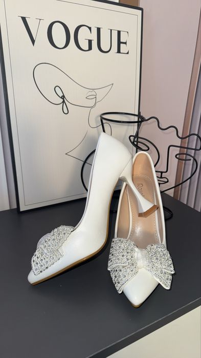 Туфли белый, туфли золушки с бантом