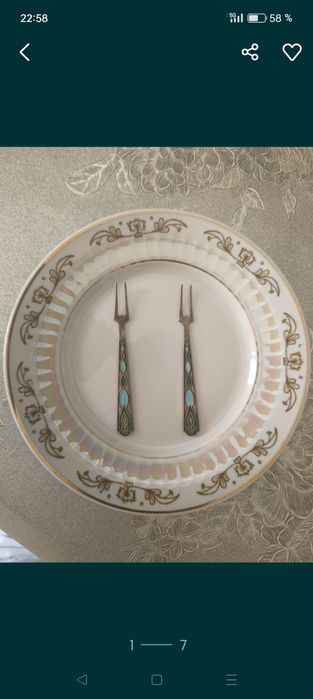 Серебряные Вилки с Позолотой. (875 проба)