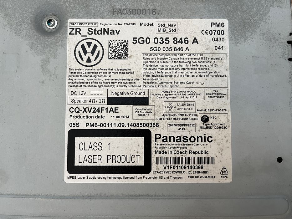 Kit navigatie / Unitate / Display VW Golf 7 Passat B8 Tiguan 5N