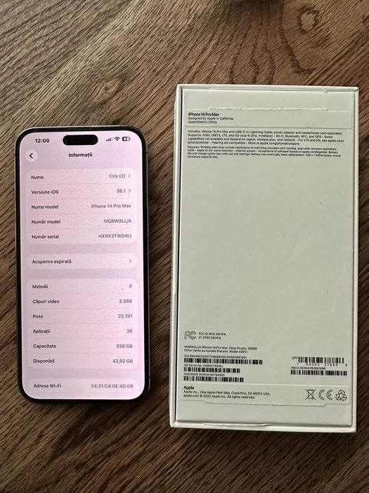 Iphone 14 Pro Max 256 impecabil