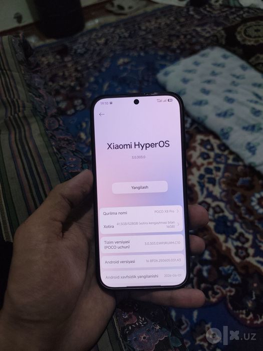 Poco x8 pro sotiladi xolati ideal yangi full komplekt xotira 8+8/512GB