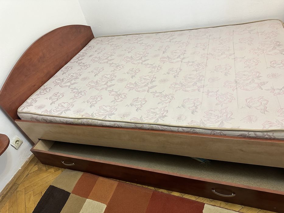 Pat  140x200 cu saptea si lada depozitare