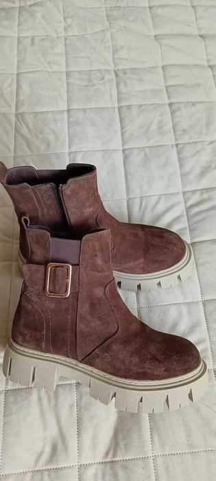 Сапоги38р.БотинкиНатуральная замша, кожа