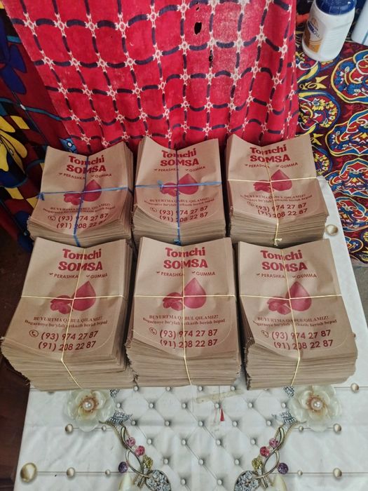 Somsa gumma uchun qogʻoz paketlar