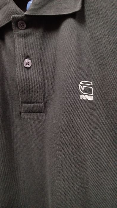 Тениска с яка G-Star Raw Oluv M  нова мъжка черна оригинална