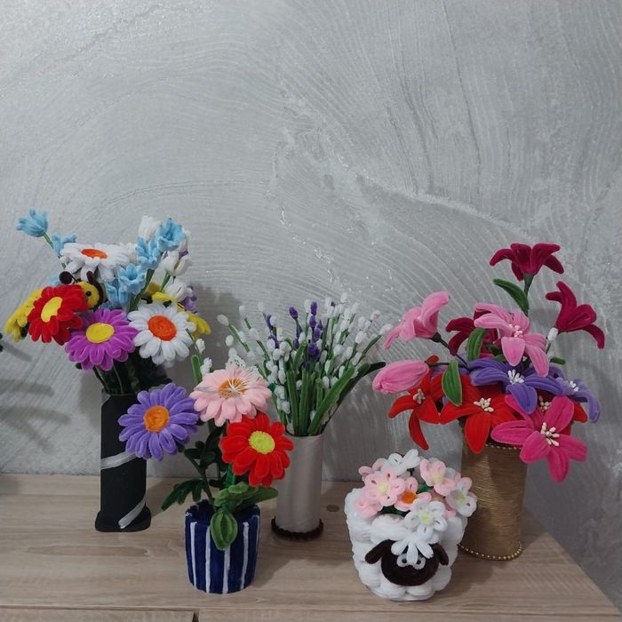 Синельная проволока пушистая и букеты